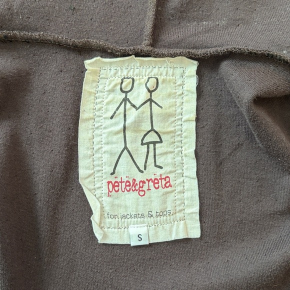 Pete & Greta by Johnny Was Dark Brown Lagenlook Open Front Cardigan Boho Small - Picture 11 of 14